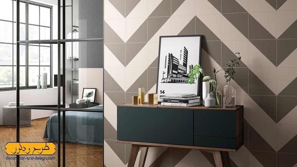 کاغذ دیواری با الگوهای هندسی