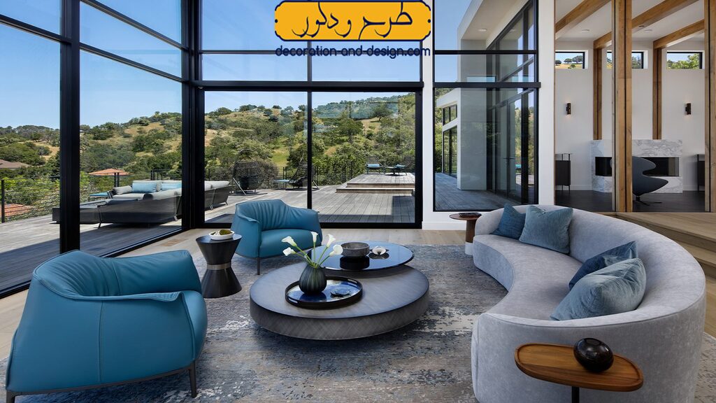 آبی آسمانی در طراحی داخلی