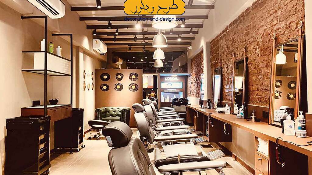 نورپردازی طراحی داخلی آرایشگاه مردانه
