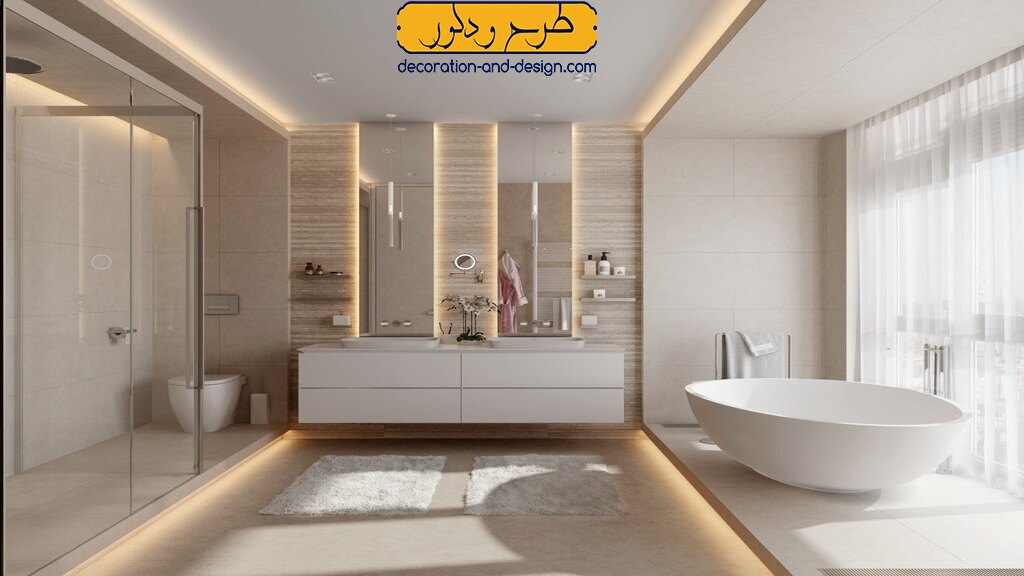 استفاده از شیشه در حمام