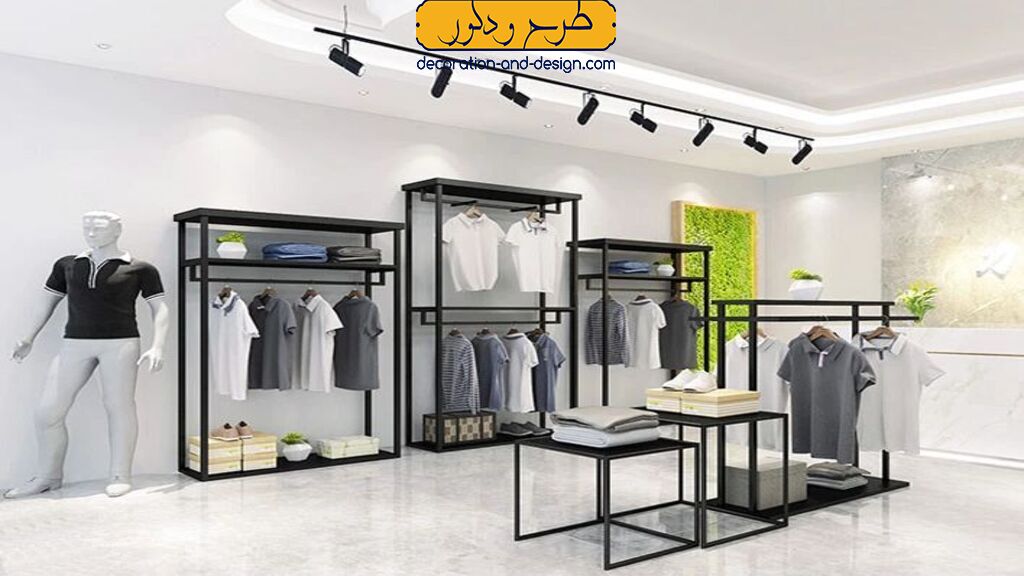 نمایش بهینه محصولات با دکور داخلی بوتیک مردانه